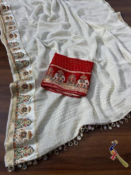 Astitva white elephant wholesale saree rate